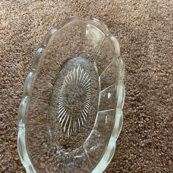 Vintage Large clear pressed GLASS boat shape BOWL dish celery serving depression - Picture 4 of 6